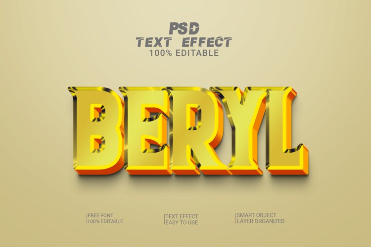 Beryl 3d Editable Text Effect Style