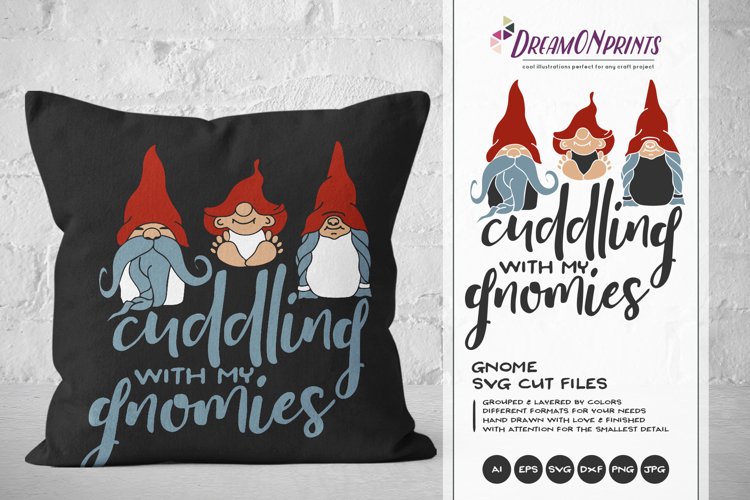 Gnome SVG - Cuddling with My Gnomies SVG example image 1