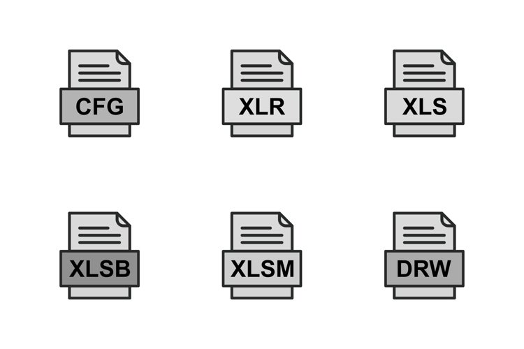 Set Of File Formats Icons example image 1