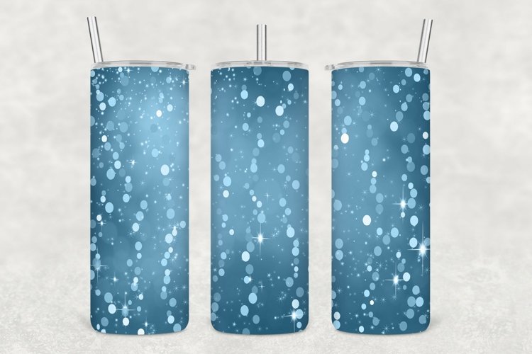 Cornflower Glowing Glitter Tumbler Wrap Sublimation