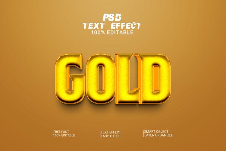 PSD 3D Text effect Gold Style