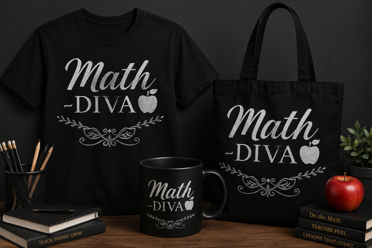 Math Teacher Diva PNG | Teacher Appreciation School Design