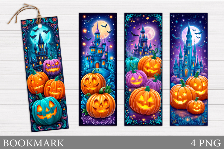 Scary Pumpkin Bookmark Design. Halloween Pumpkin Bookmark