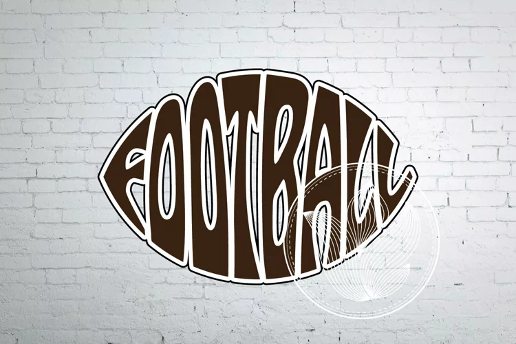 Digital Football Word Art in Oval Football shape, Football jpg, png, eps, svg, dxf, Football logo design, Football oval overlay