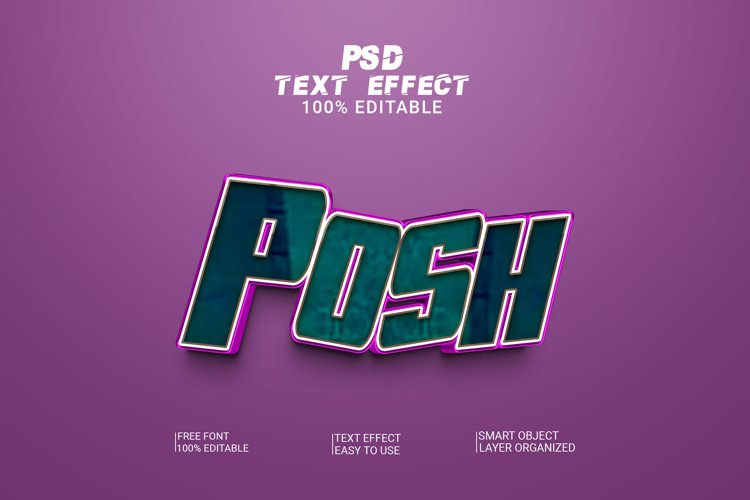 Posh 3d Editable Text Effect Style example image 1