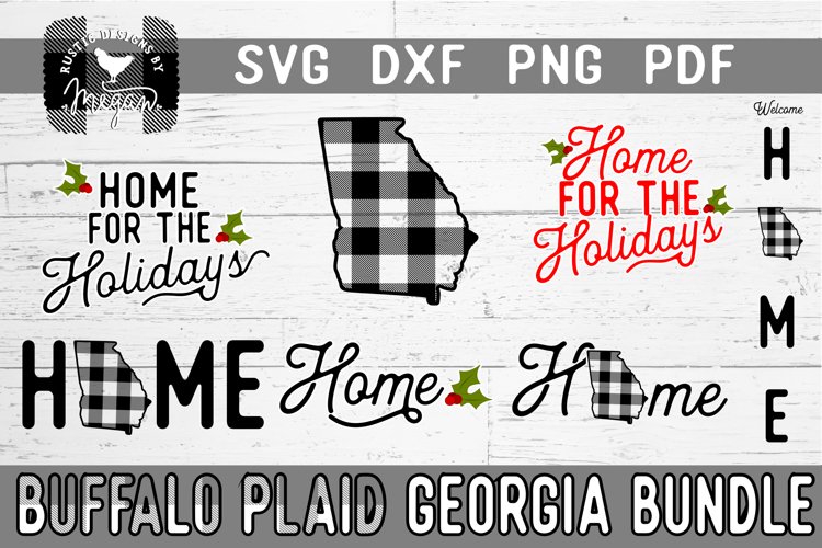 Georgia Buffalo Plaid Bundle SVG DXF Cut File example image 1