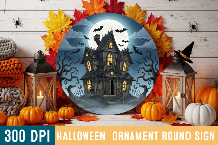 Halloween Round Sign Design PNG Perfect for Spooky Season