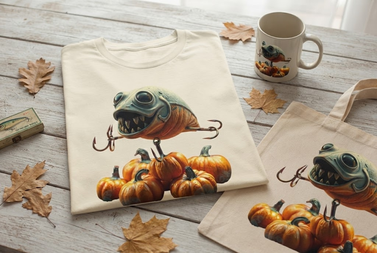 Creepy Halloween Fishing Lure Pumpkin Design