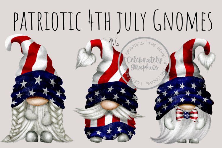 Patriotic 4th July Gnomes (1348007)  Illustrations  Design Bundles