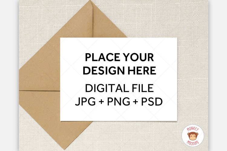 5x7 Greeting Card Mockup - Invitation Mock Up Stock Image example image 1