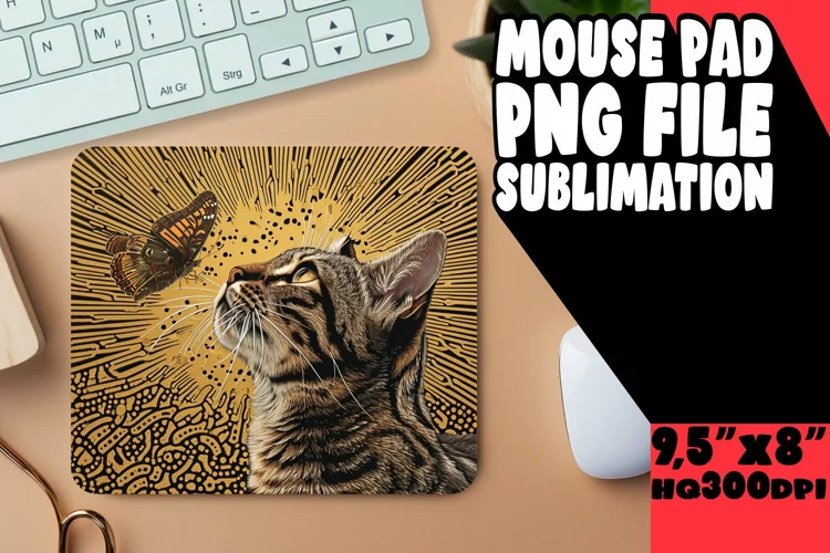 Enchanting Feline Sublimation Mouse Pad