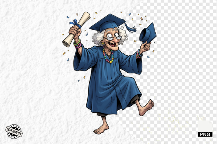 Whimsical Graduation Grandma Clipart