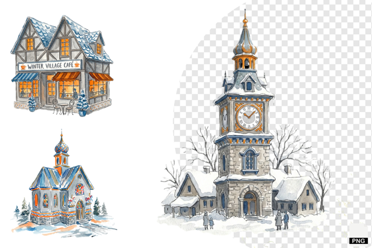 Winter Village Clipart
