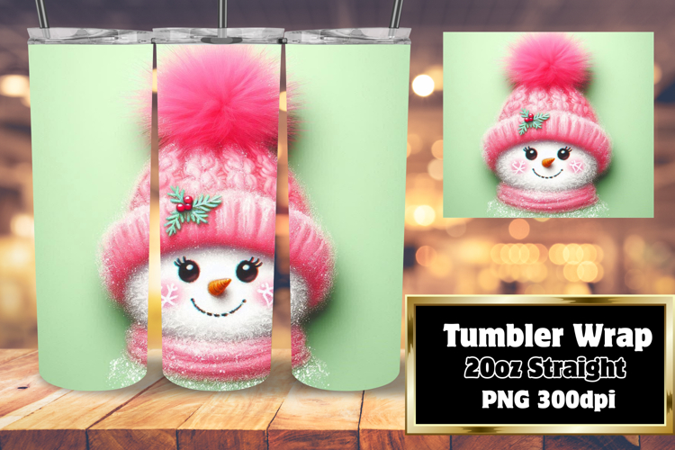 VIBRANT 20oz Tumbler Artwork , Snowman