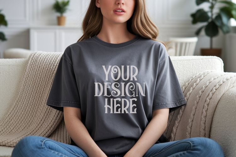 Grape Comfort Colors 1717 T-shirt Mockups,1717 Mockups