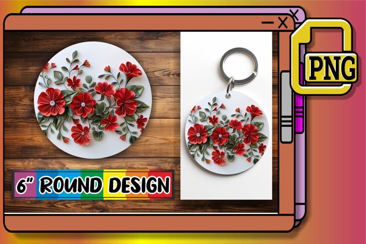 Colorful 3D Blossom Sublimation example image 1