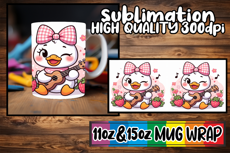 Luminous vibes sublimation mug wrap, Cute Goose