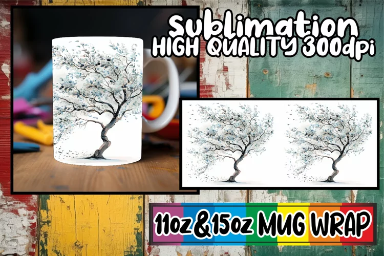 Spring Serenity Mug Sublimation Wrap - Spring Design