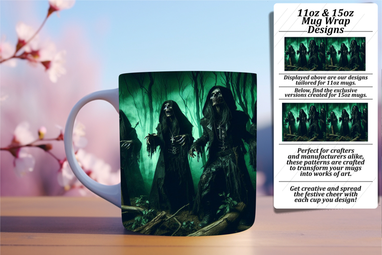 Sweet 15oz Mug Wrap Png Design , Horror Halloween