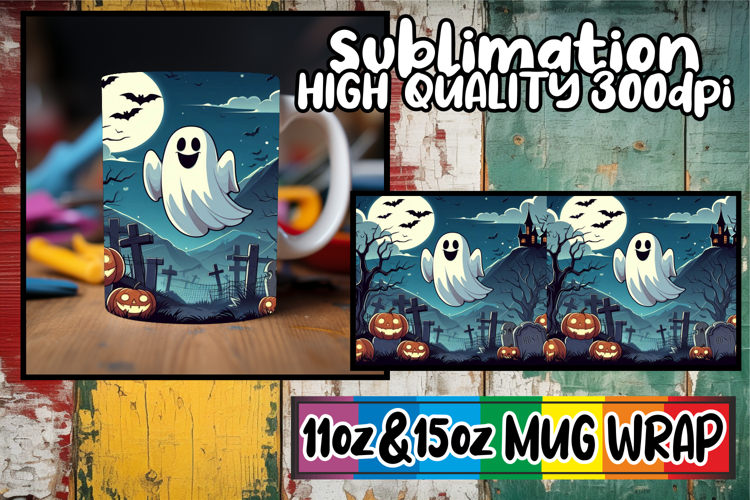Timeless moments 11oz 15oz sublimation wrap, Ghost