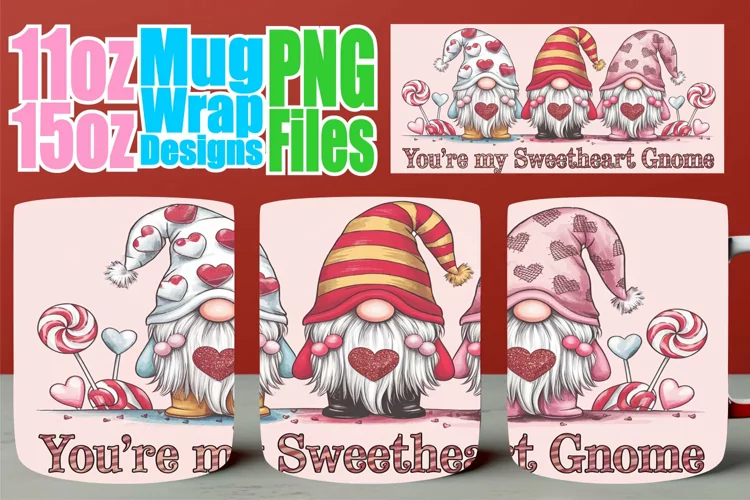 Wholesome vibes 11oz 15oz sublimation wrap, Love Gnome
