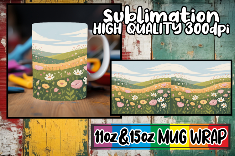 Happy whispers 11oz 15oz sublimation wrap, Spring