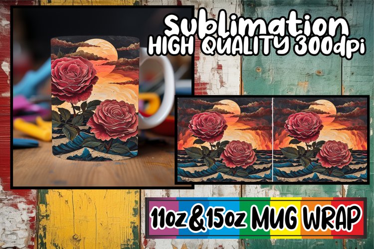 Nostalgic Blossom Delight: Spring Mug Wrap Sublimation example image 1