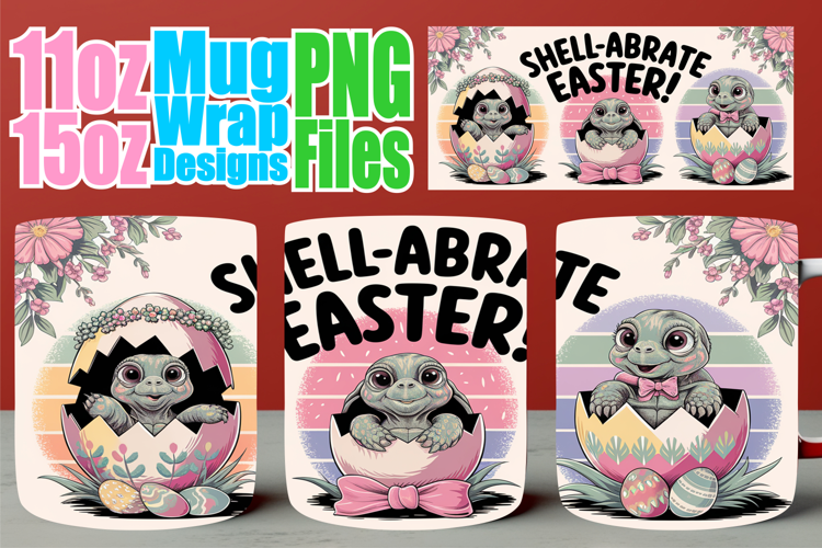 Playful mornings 11oz 15oz sublimation wrap, Easter