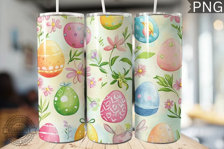 Spring Easter Tumbler Wrap - High Quality 300 Dpi