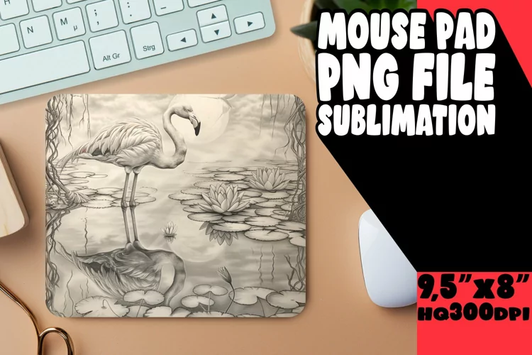 Sunny Seaside Flamingo Mouse Pads