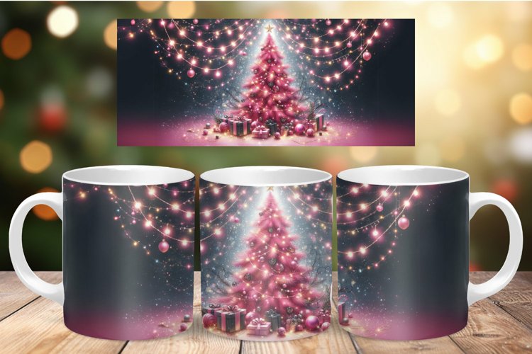 Mug Wrap Sublimation - christmas tree example image 1