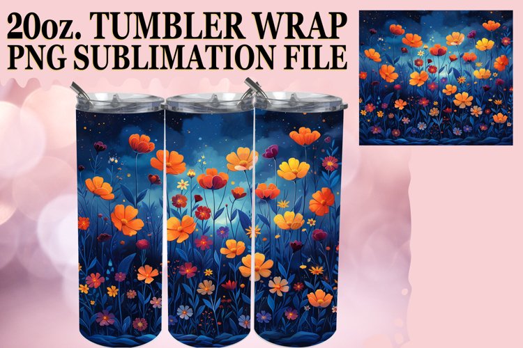 Charming Meadow of Flowers Tumbler Wrap