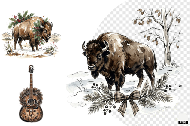 Christmas Festive Western Clipart