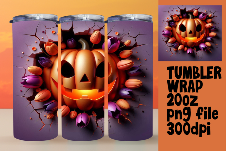 FASHIONABLE 20oz Tumbler Design , 3D Pumpkin