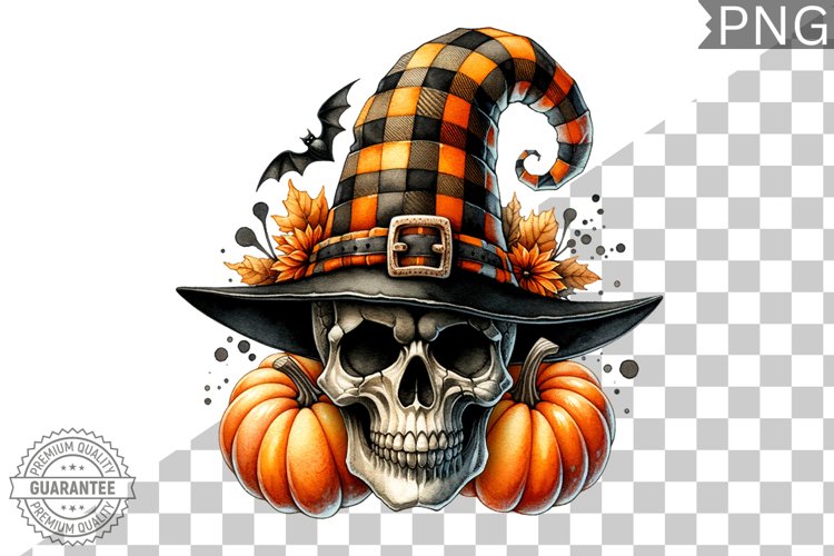 Halloween Skull Sublimation - Clipart PNG Design