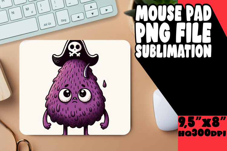 Playful Desk Mat Sublimation PNG, Monster