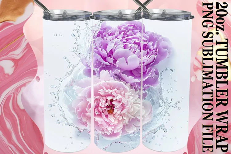 Petal Harmony: Sublimation Tumbler Wrap - 20oz
