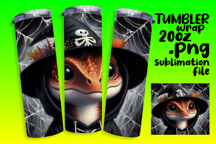Sublimation-Ready Graphics for 20oz Tumbler , Halloween Dino