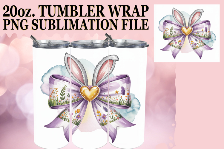 JOYFUL SIPS 20oz TUMBLER WRAP, Easter Bow