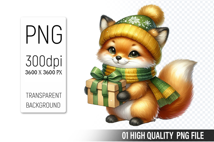 Cute Watercolor Fox Clipart Image 15