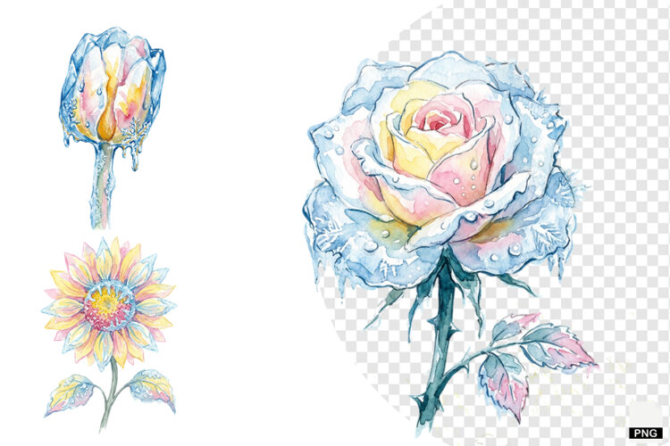 Snowy Butterfly Garden Clipart example image 1