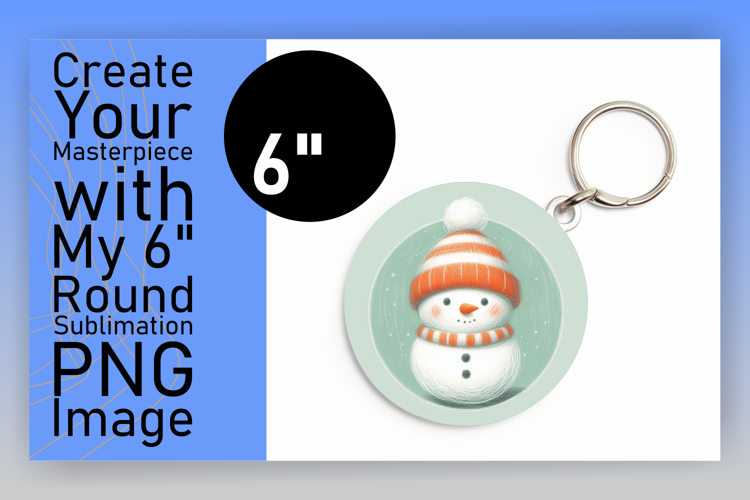 Vibrant Circle PNG Sublimation Design , Snowman