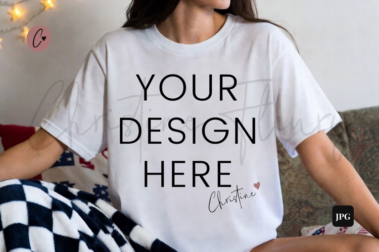 Retro White T-Shirt Mockup example image 1