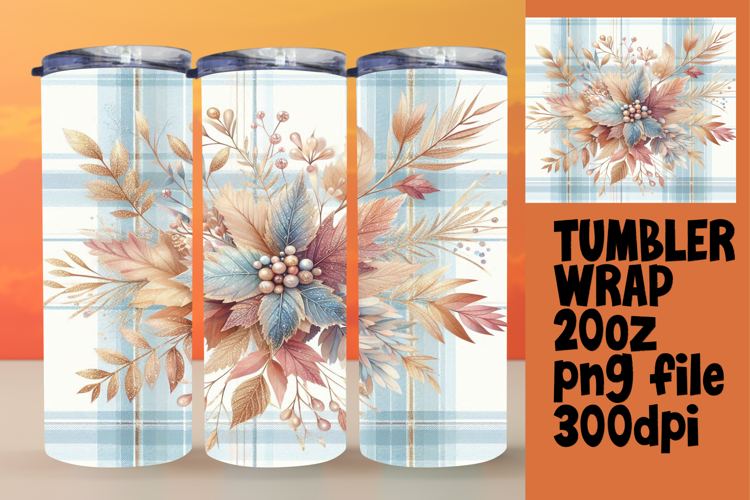 VIBRANT 20oz Gift Tumbler Design , Autumn Flower