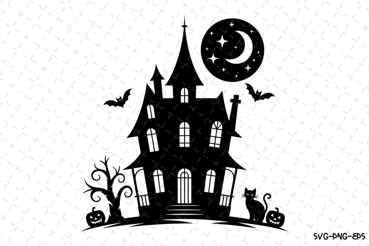 Haunted House Silhouette Image 8