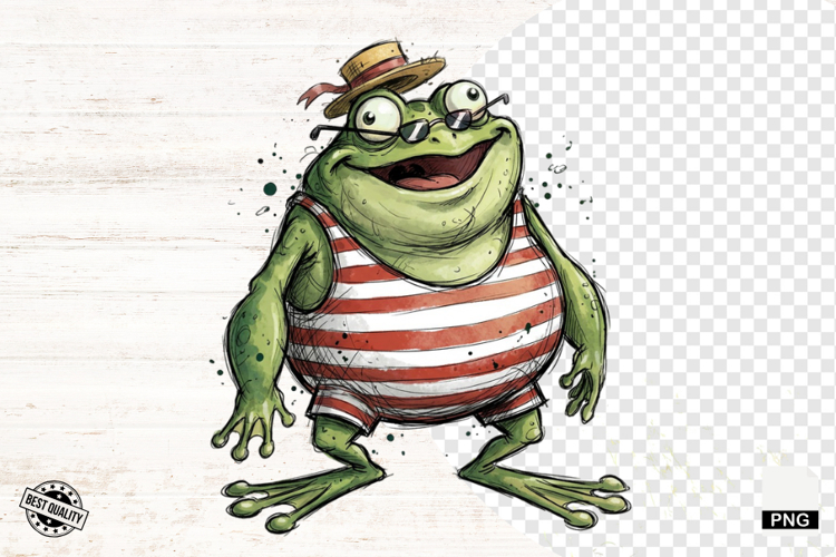 Whimsical Summer Frog Clipart