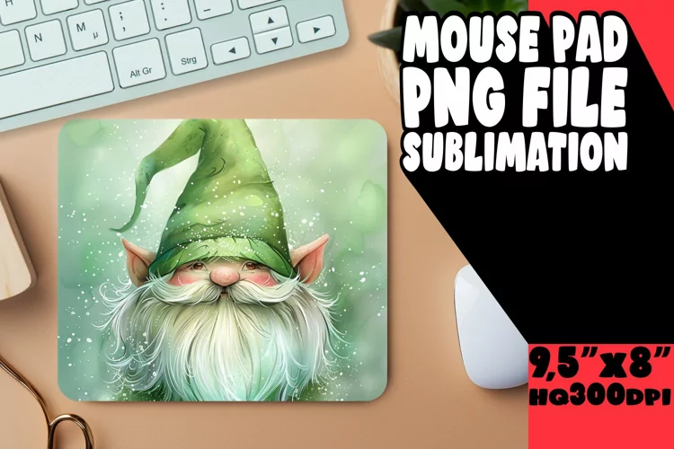 Dreamy Designs: Watercolor Gnome Mouse Pad Design