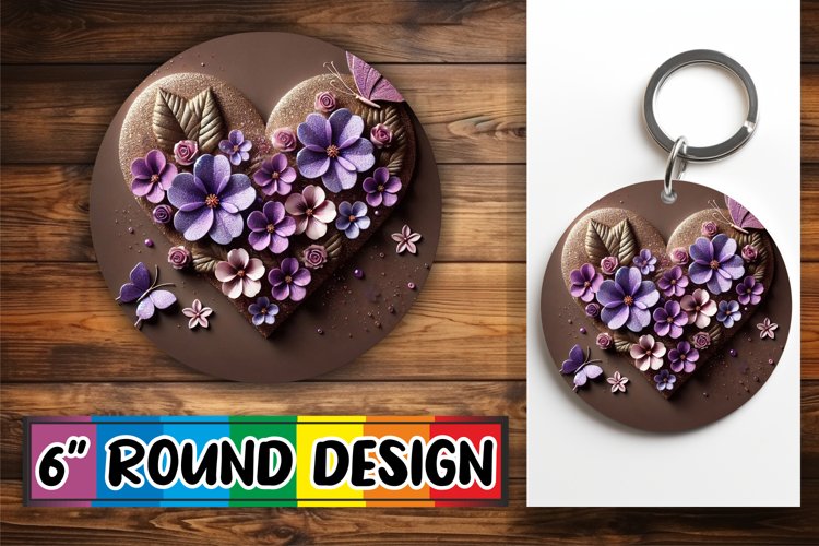 Heartfelt Circle Car Coasters, 3D Heart