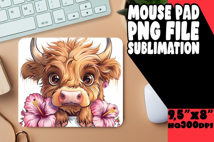 Farm Animal Mouse Pad Peekaboo Cow Design