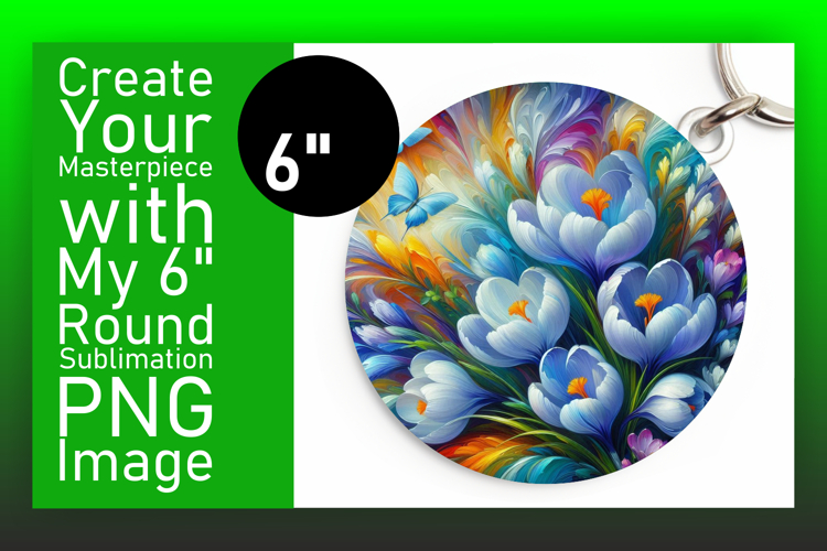 Bright Circle Design for Sublimation , Flowers
